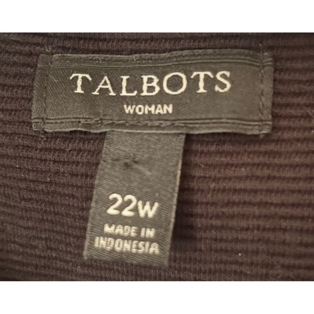 Talbots Woman 22W Black Sheath Dress Plus Size Pleated Career Work Midi Dress - Picture 6 of 7
